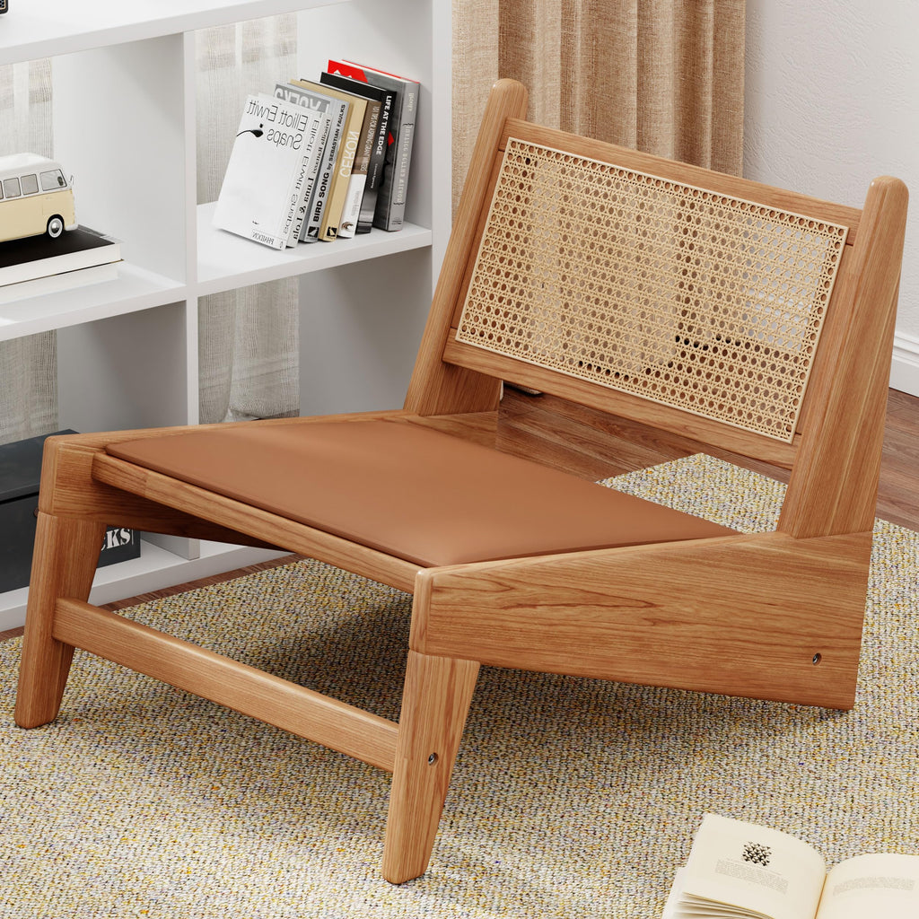 Rattan Chair Mid Century Modern Accent Chair for Reading Living Room Home Bedroom