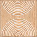 Natural Fiber Collection Area Rug - 6' Square, Natural & Ivory, Rustic Farmhouse Style, Handmade Jute, Ideal for the