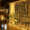 300 LED Remote Control Curtain Lights, Plug in Fairy Curtain Lights Outdoor, Window Wall Hanging String Lights Indoor