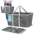 Collapsible Laundry Baskets, 50L Tote 2 Pack, Charcoal