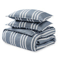 Duvet Cover Set (Stripe - Heathered Midnight Blue)