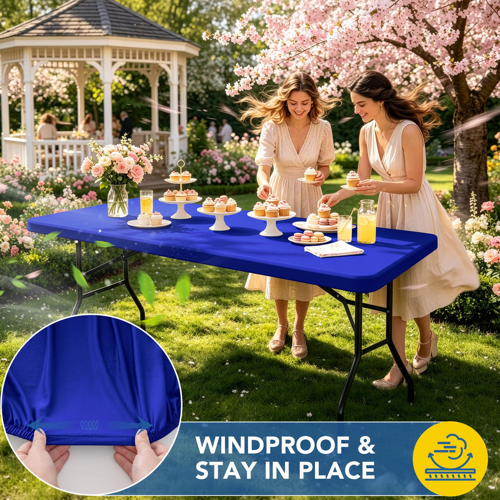 Fitted Tablecloth for 8 Foot Rectangle Tables-Outdoor Picnic Table Cover