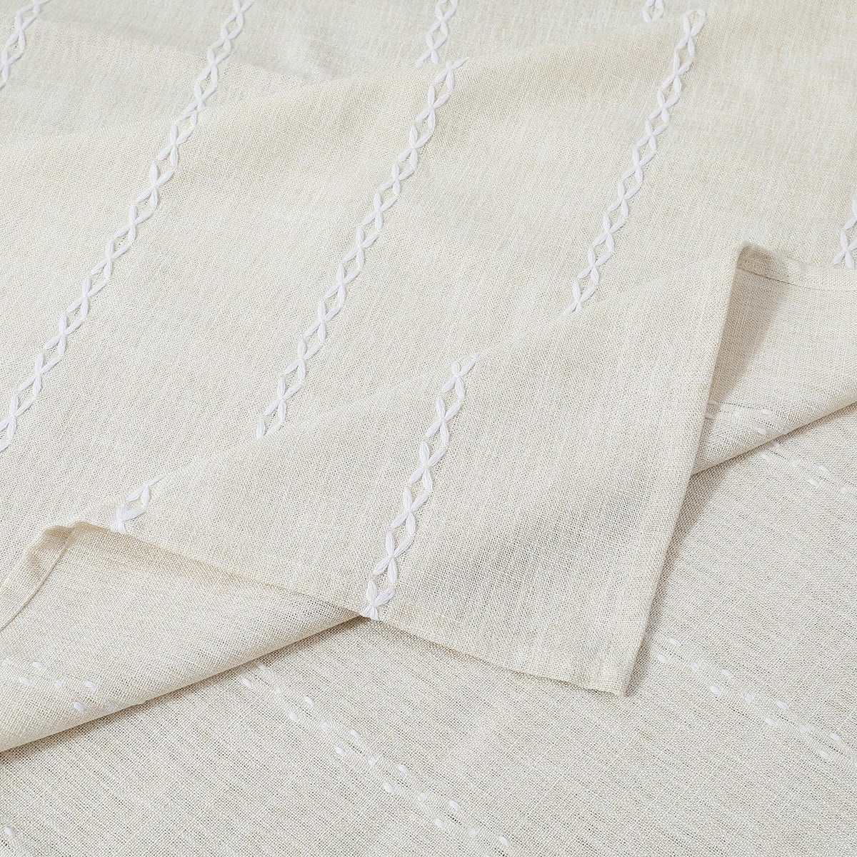 60 x 120 inches Farmhouse Style Linen tablecloths, Wrinkle Resistant Washable Dining Room Table Cloths for 8 Foot