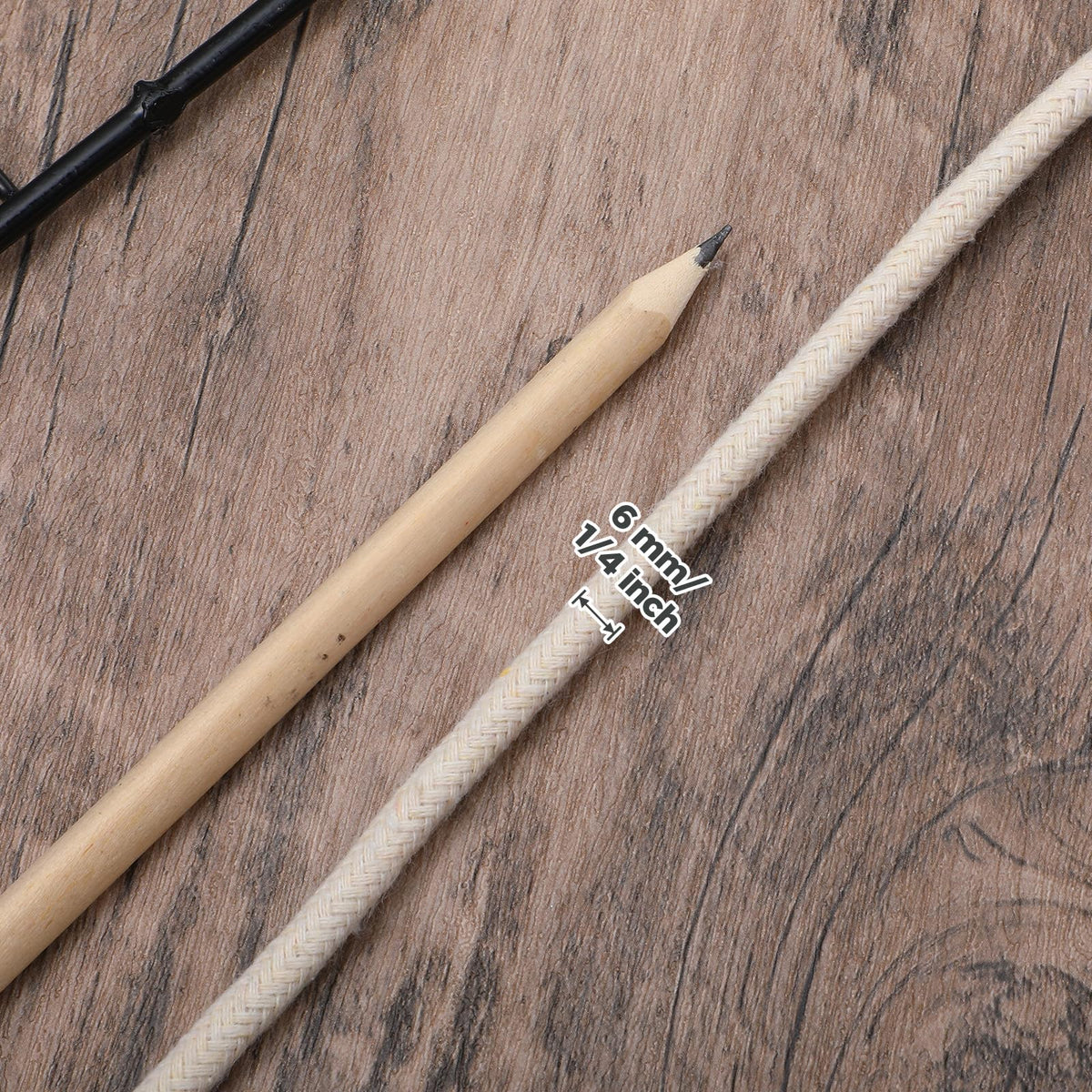 1/4" Cotton Piping Cord 6 mm Natural Cording for Sewing Piping for Pillows and Other Soft Welt Applications (46 Yds)