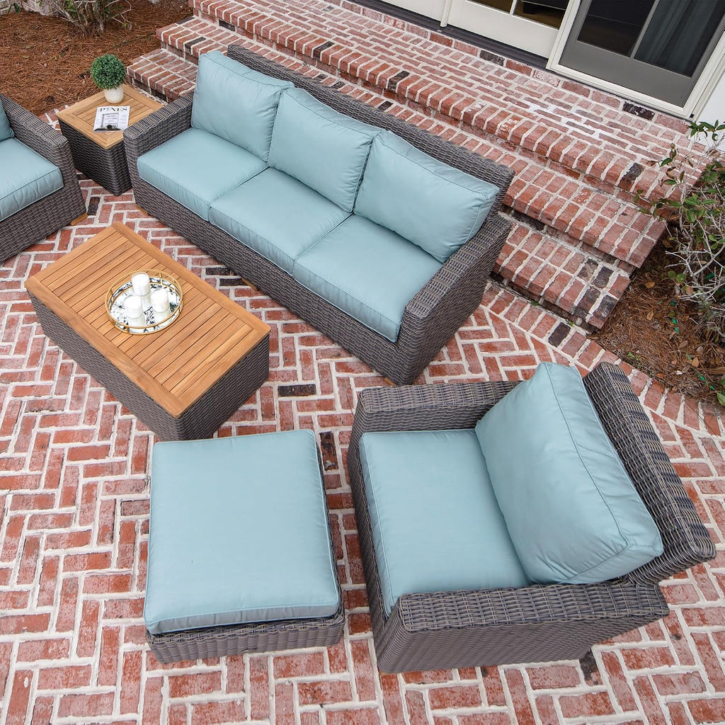 Sanibel Teak Sofa, Navy