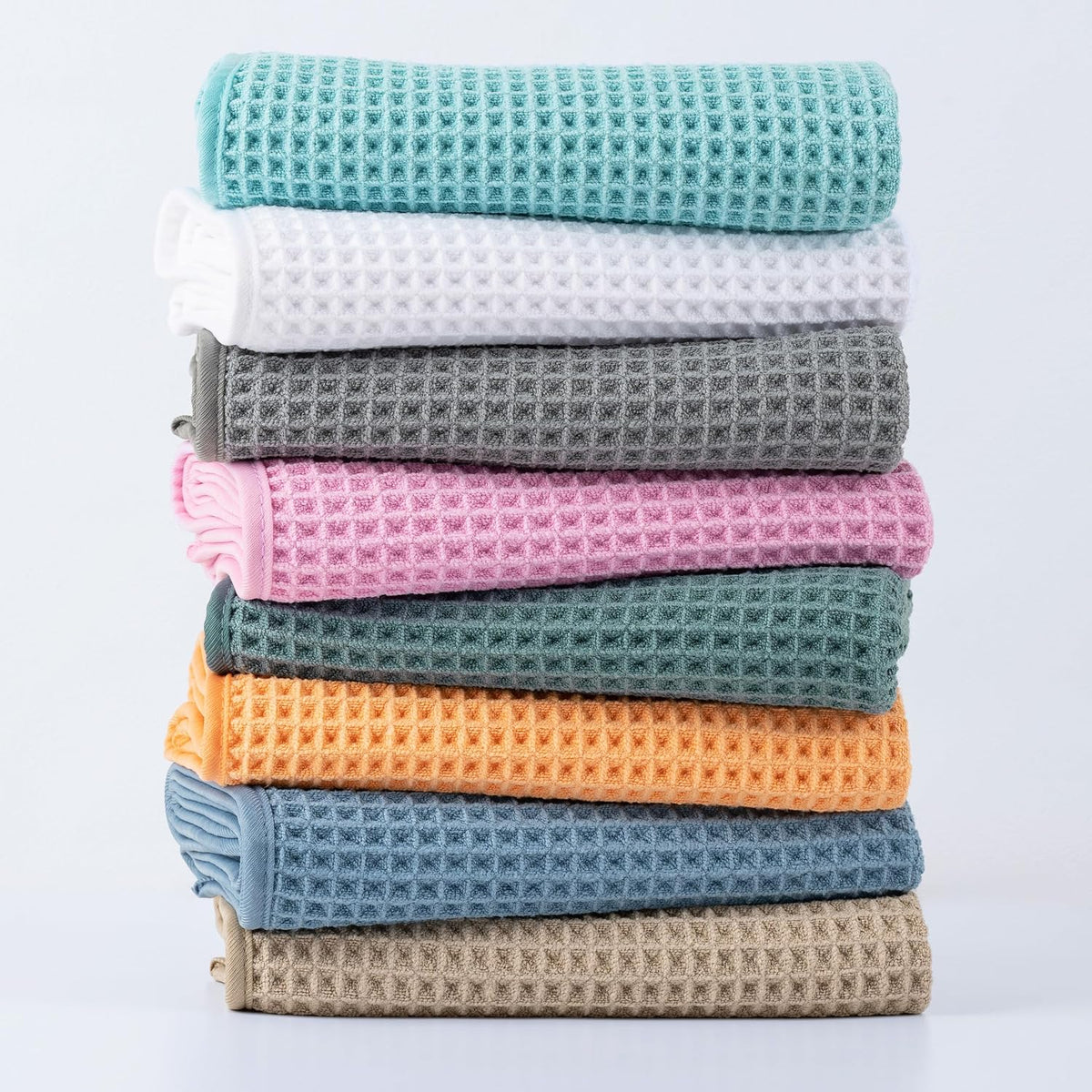 Microfiber Waffle Bath Towels, 3 Pieces, Oversized, Soft, Absorbent, Fast Drying, Lint Free, Includes Bath, Face and