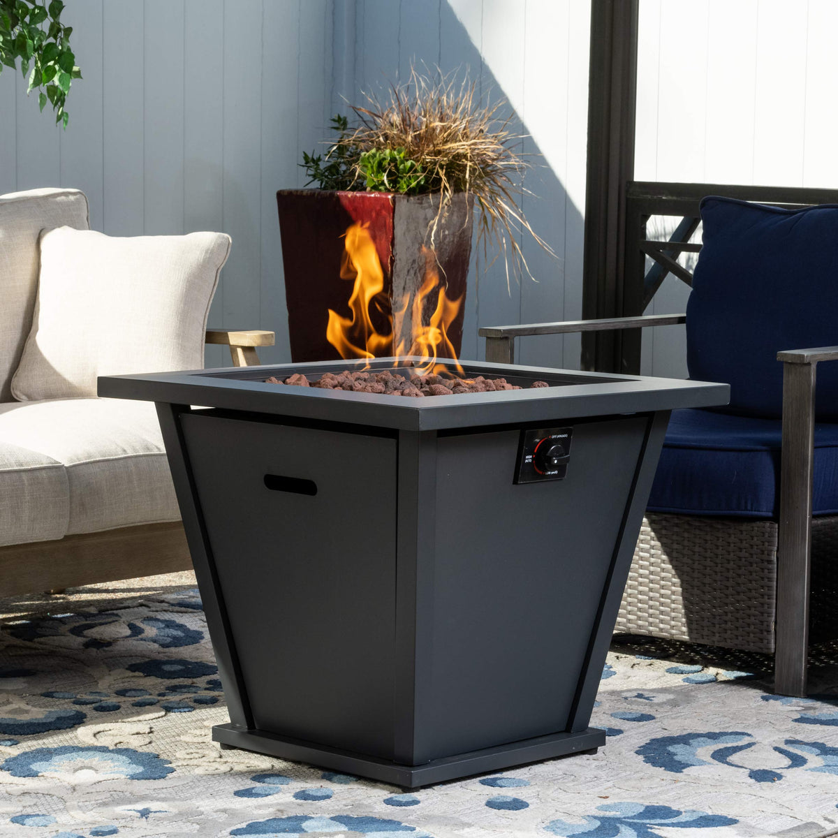 28in Olivera Fire Table, Black
