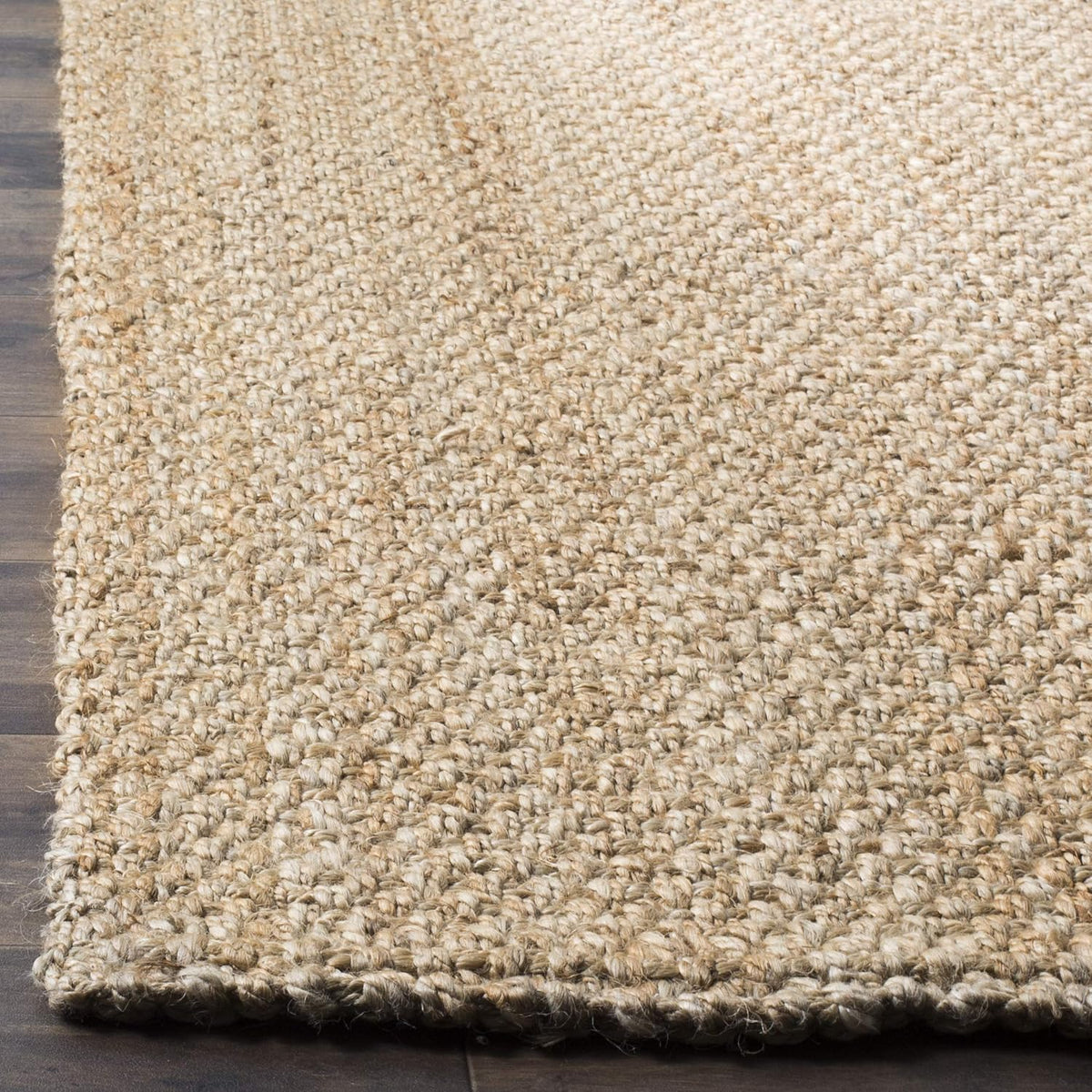 Area Rug - Natural Fiber - Large - Natural Brown, Handmade Jute, Basketweave Design