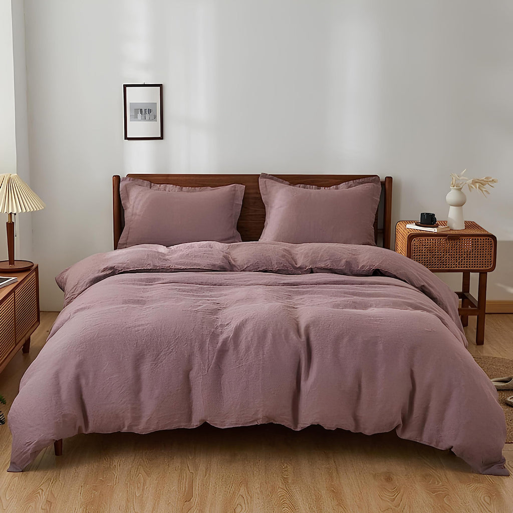 Dusty Rose Cotton Duvet Cover Comforter Cover Stonewashed Cotton Bedding Cover with 2 Pillowcase Custom Sizes Cotton