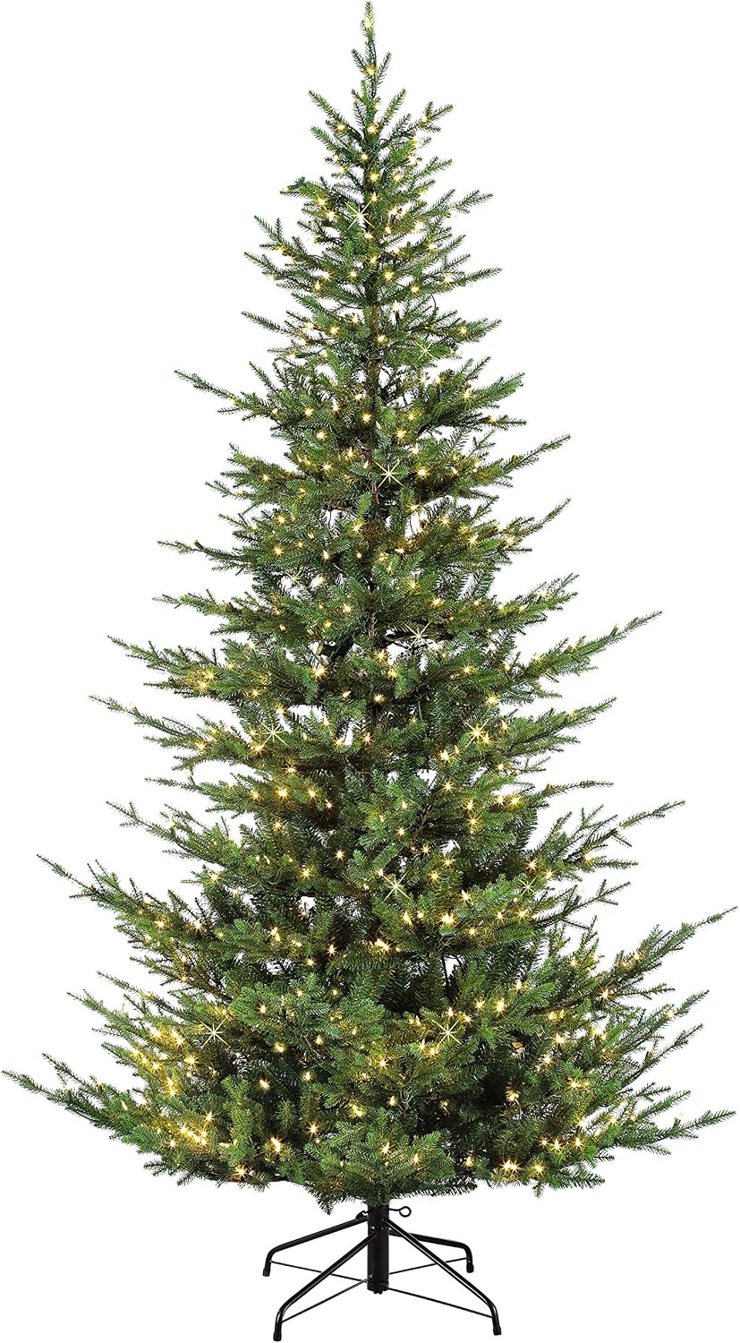 7.5 Foot Pre-Lit Natural Fir Artificial Christmas Tree with 700 Clear Lights