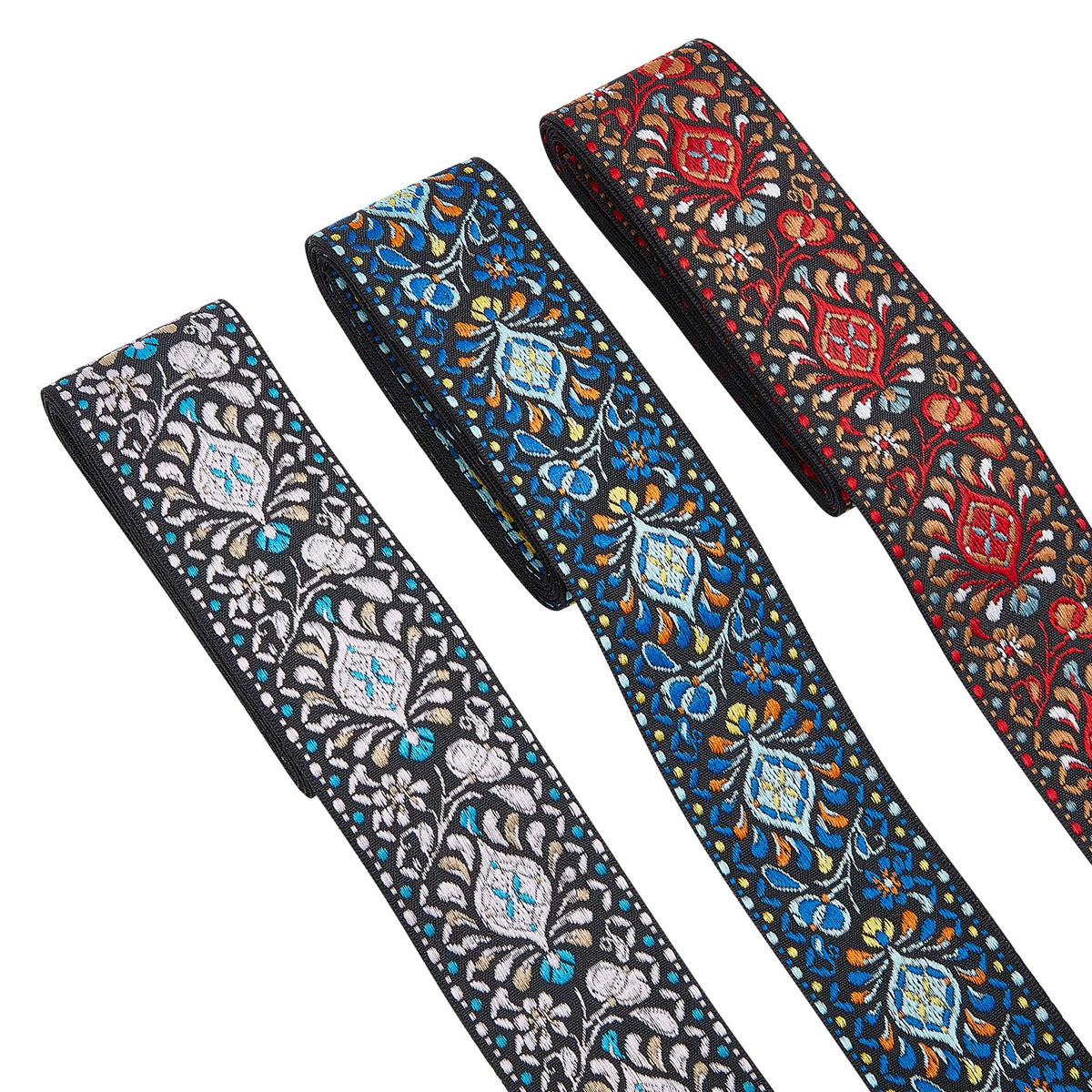 2 Inch Vintage Jacquard Ribbon Boho Embroidered Woven Ribbon - 6 Yards