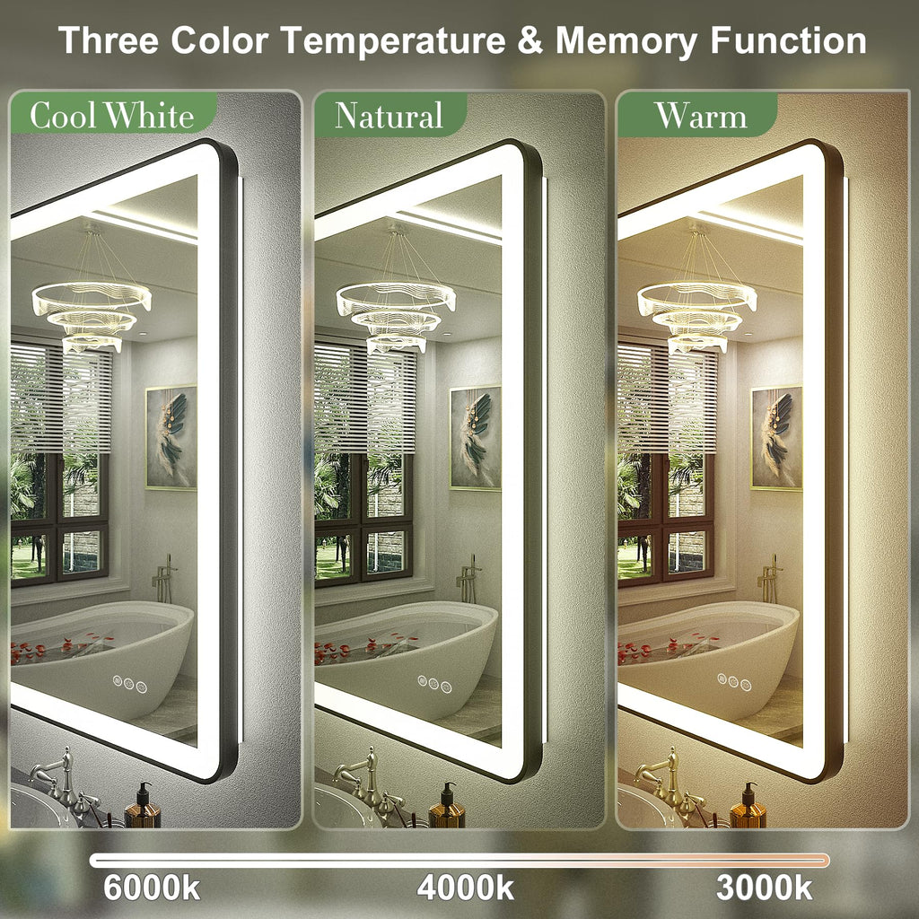60"x30" LED Lighted Bathroom Mirror for Wall