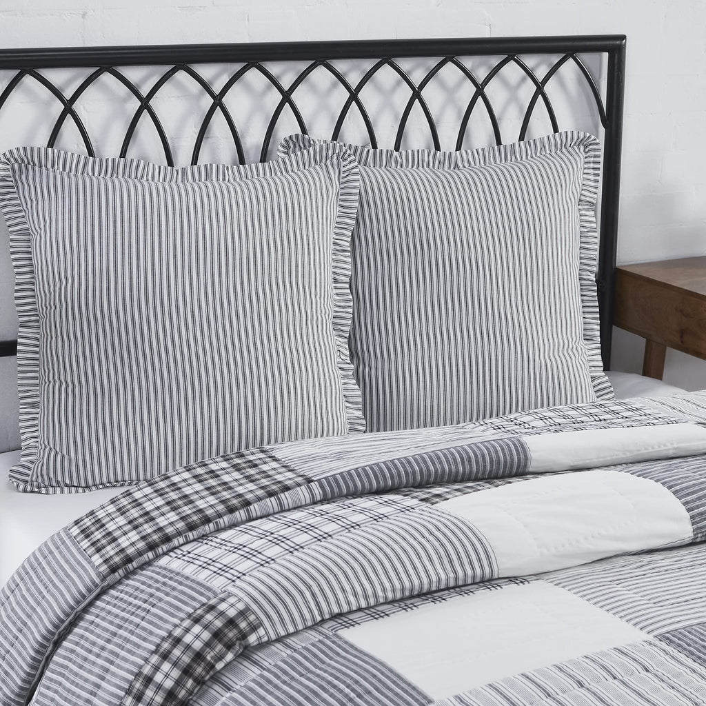 Sawyer Mill Ticking Stripe Euro Sham, Black, 26x26