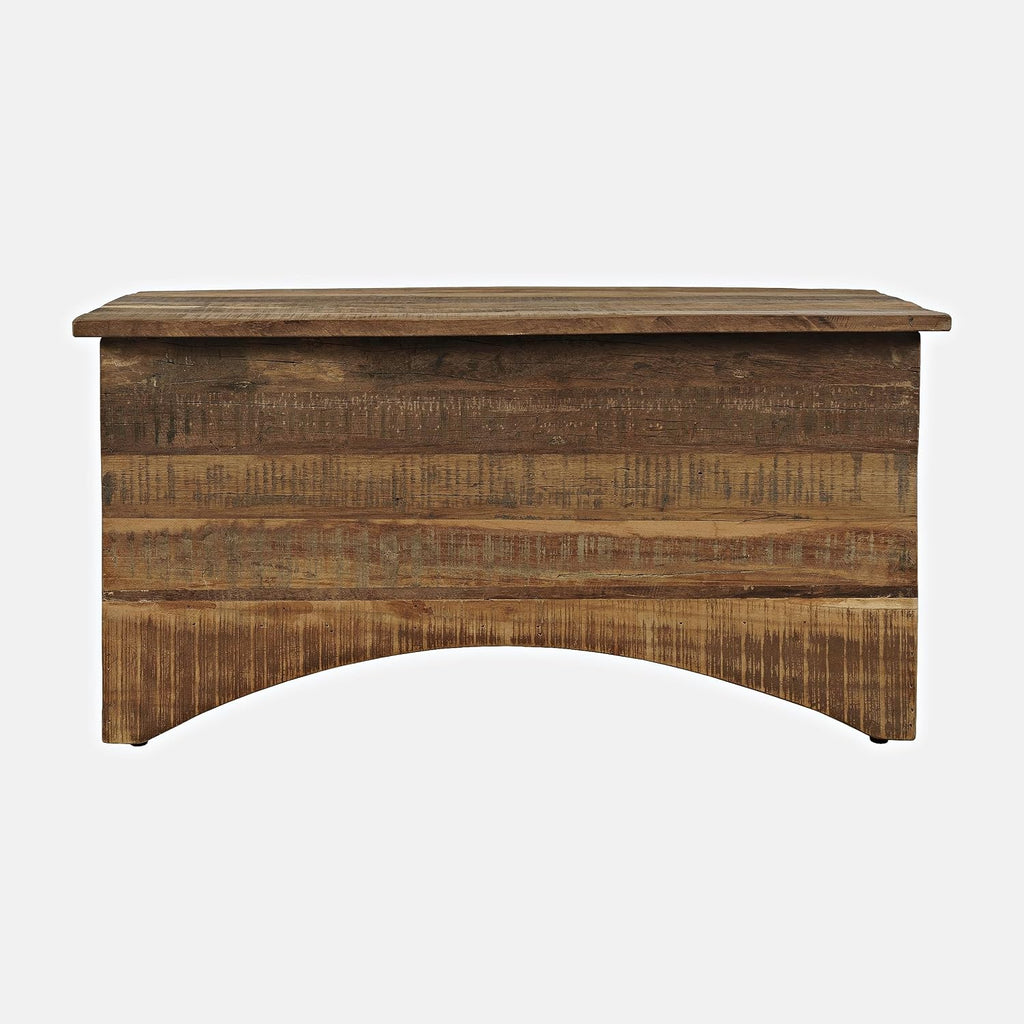 Reclamation Rustic Solid Wood Storage Chest Cabinet, Farmhouse Accent Cabinet Living Room, Unfinished Brown