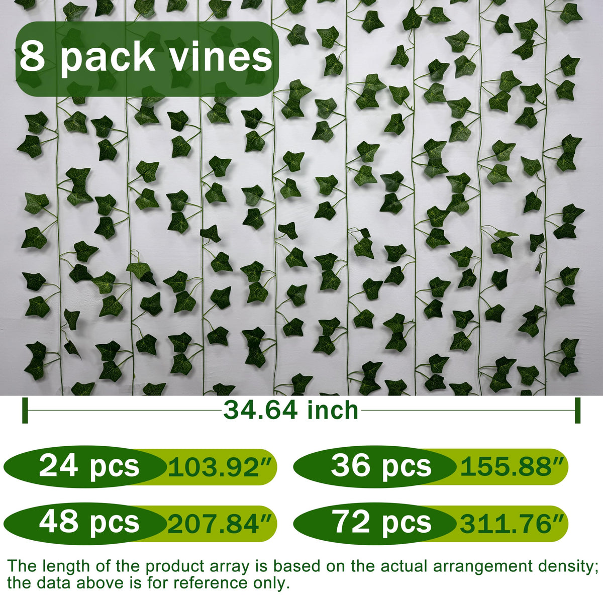 Fake Ivy 36 Pack Artificial Plants Indoor Outdoor Fake Plants Green Leaves Hanging Plant Fake Vines for Wedding