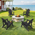 HDPE Adirondack Chairs Set of 2, Black Fire Pit Chairs | All-season weather resistant, ergonomic comfy design