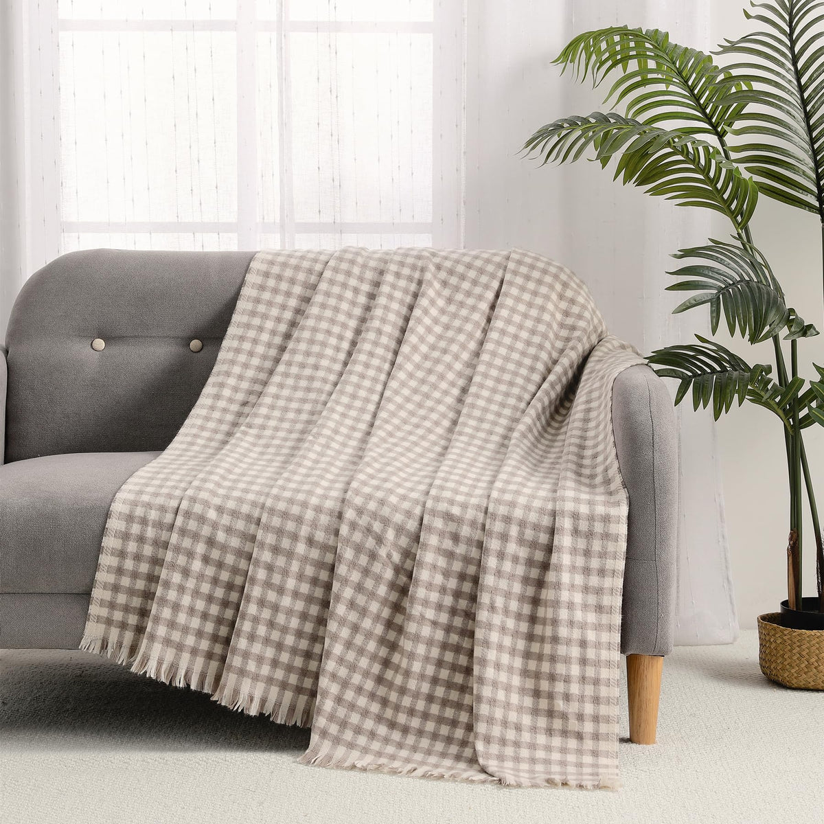 Farmhouse Boho Knitted Throw Blanket for Couch Sofa Chair Bed Home Decoration