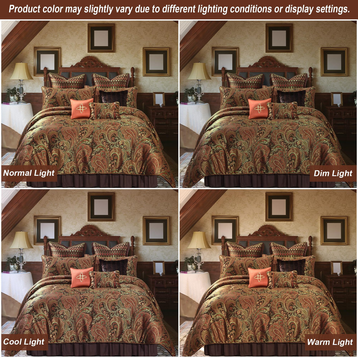 9-Piece Jacquard Comforter Set, Classic Paisley Design