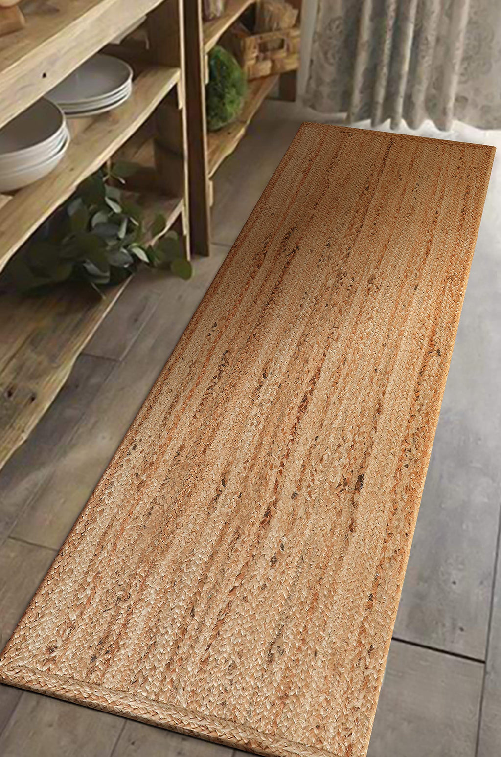 Jute Braided Woven Kitchen Runner - Natural