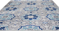 Mediterranean Medallion Indoor Outdoor Area Rug Blue/Gray, Boho for Backyard, Patio, Porch, Easy-Cleaning, High