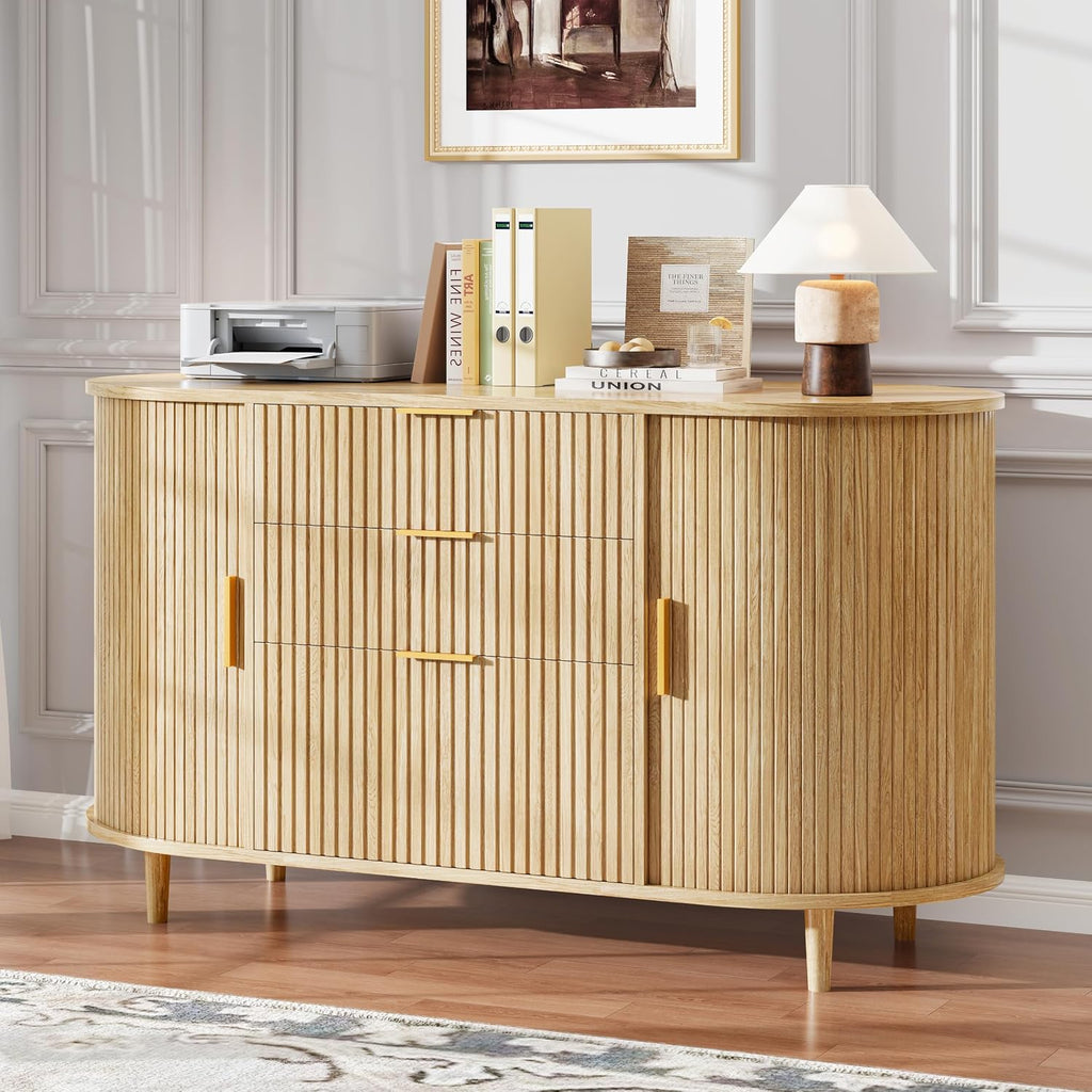 39.37" Lateral Wood Filing Cabinet, 3 Drawers File Cabinet, Oak.