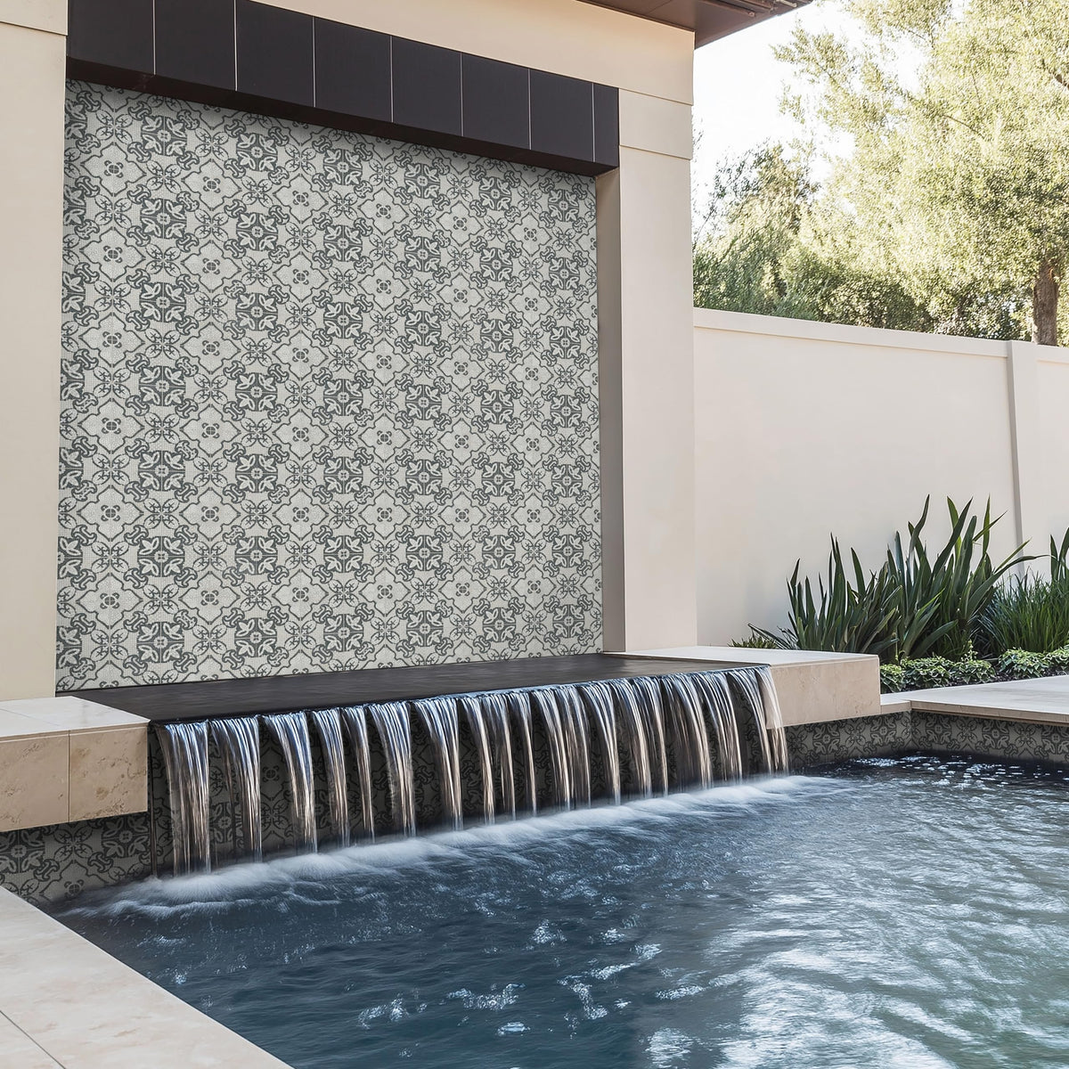Porcelain Encaustic Floor & Wall Tile | Galleria Amalfi Bianco |8" x 8"