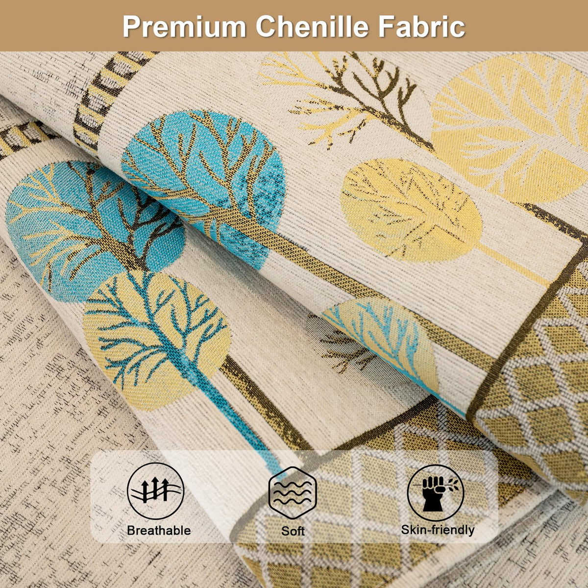 Chenille Boho Couch Cover for Sectional Sofa(1PC, 35.4"x82.7")