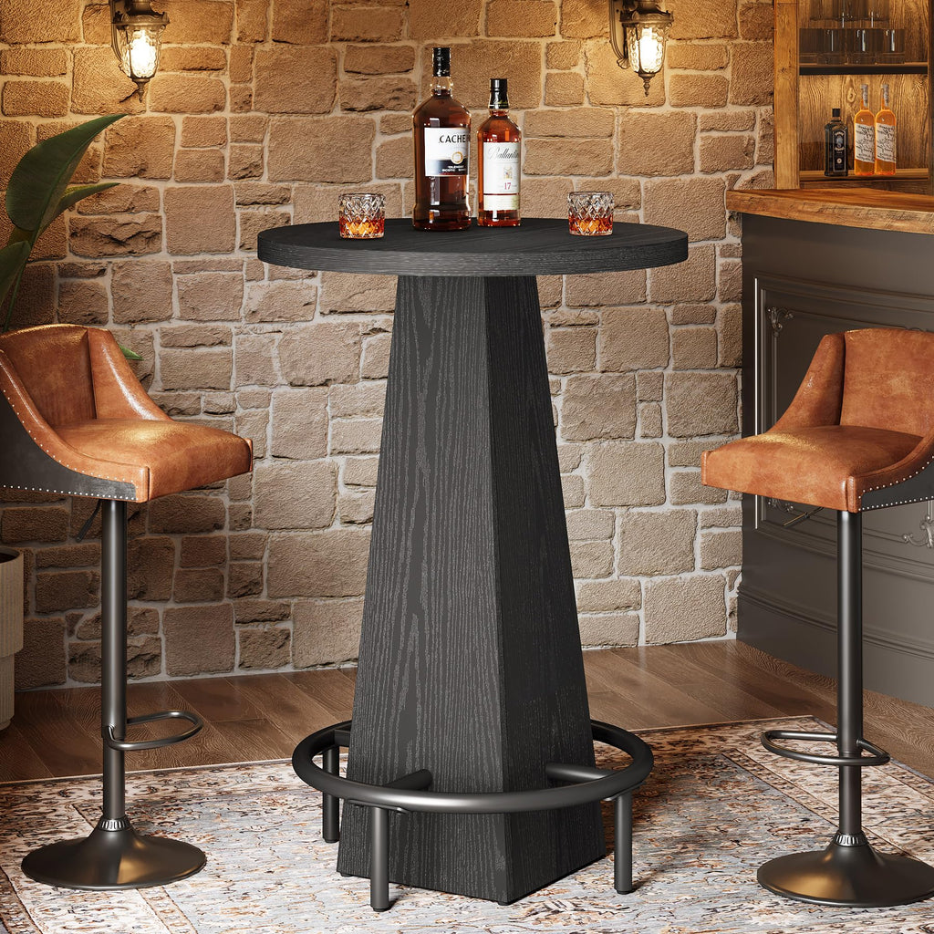 Bistro Pub Table, 37.4" High Round Bar Table for Small Bars