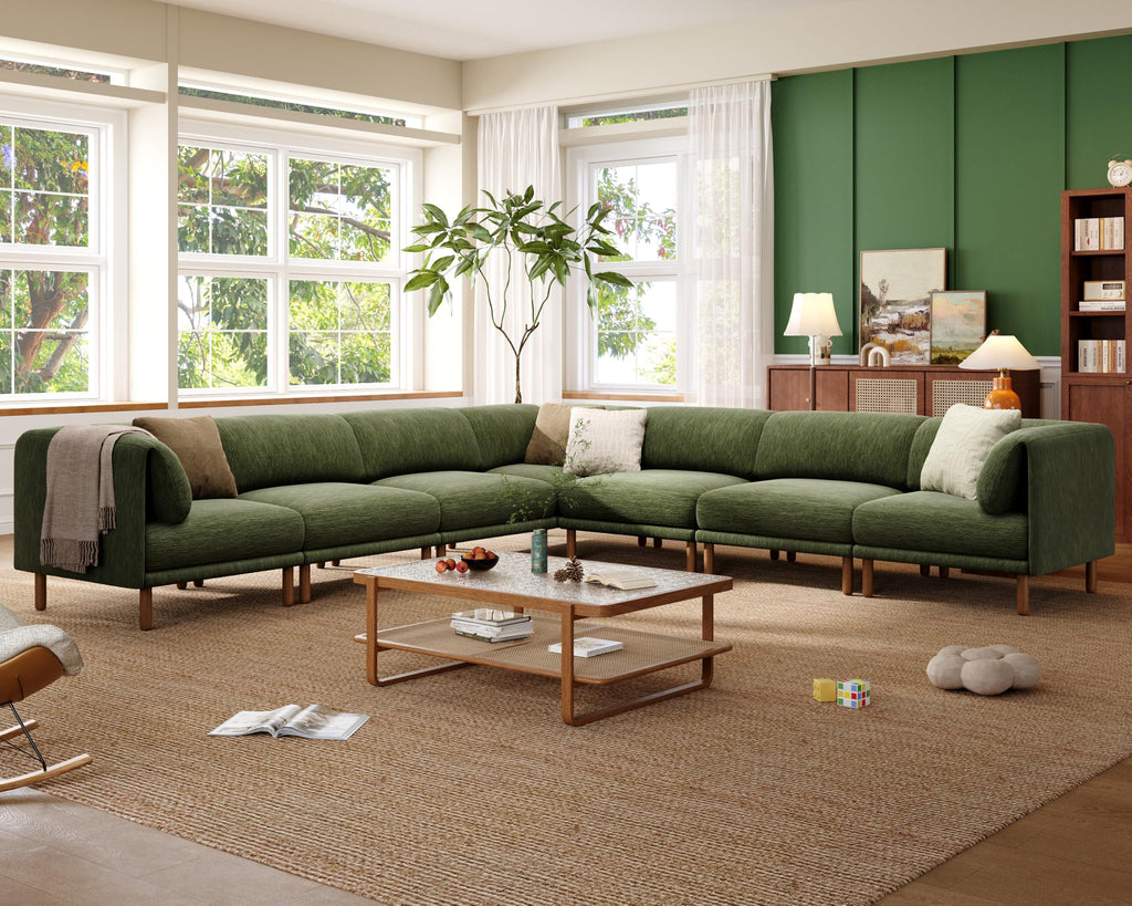 Cloud Sectional Couches, Modular Sectional Sofa, Green