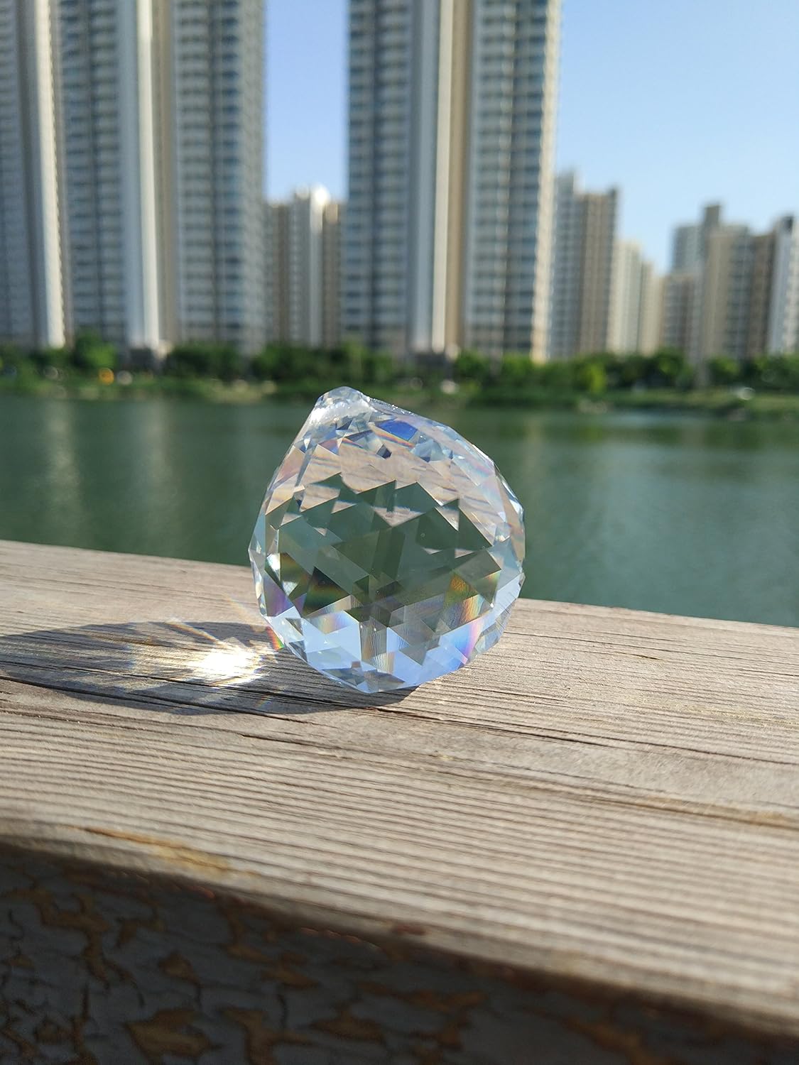 40mm Hanging Crystal Ball Prism Feng Shui Crystal for Positive Energy, Rainbow Maker, 2-Pack (40mm)