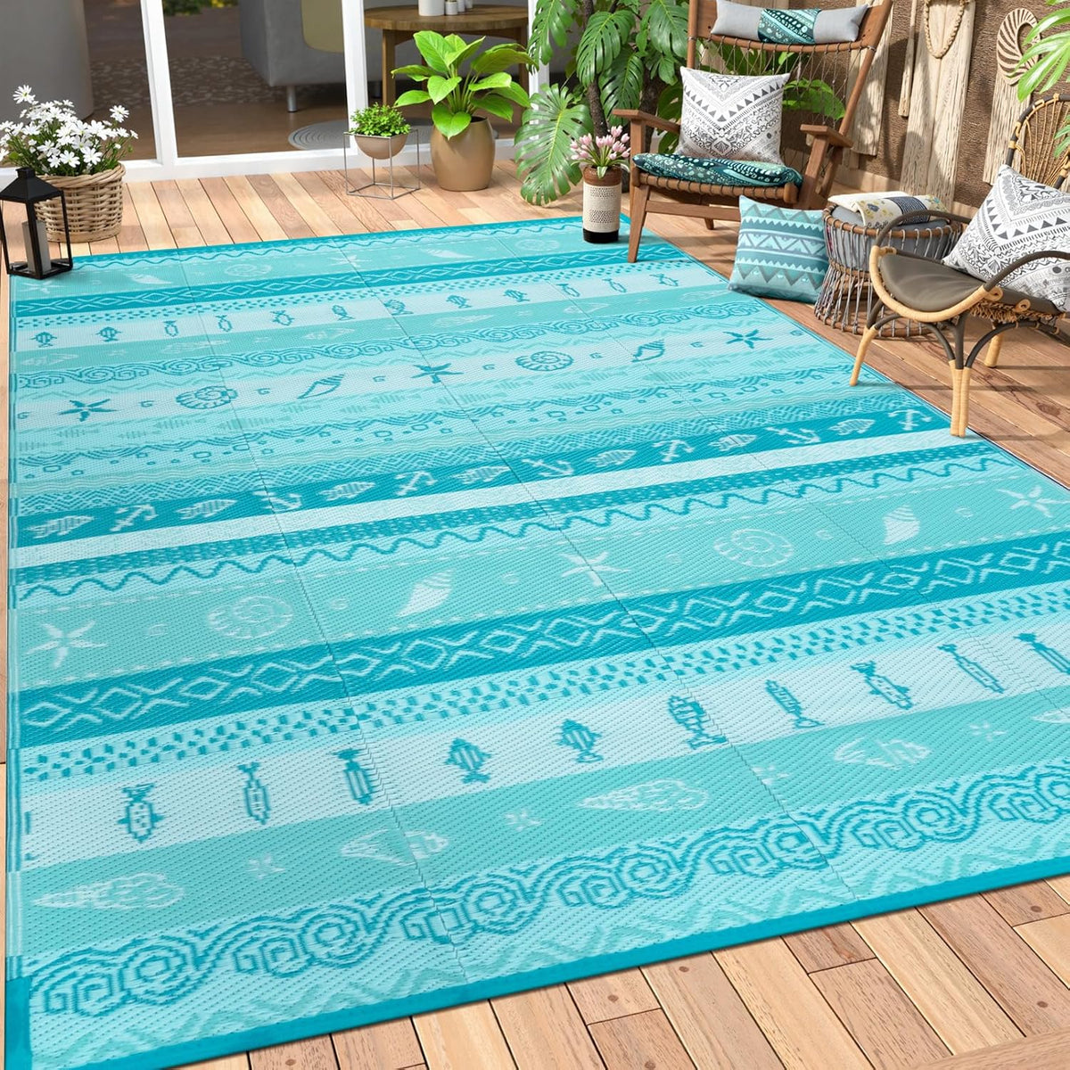 Outdoor Plastic Straw Rug, Waterproof Outdoor Rugs