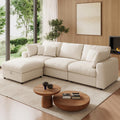 110" Cloud Sectional Couches, Modular Sectional Sofa with Deep Seat, Convertible L-Shape Couch with Storage Ottoman