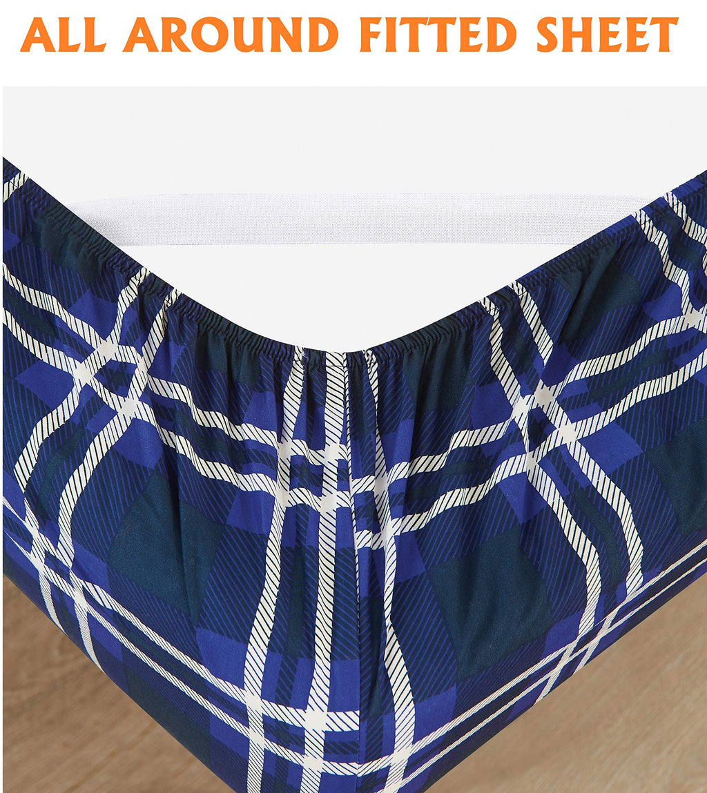Luxury Soft Bed Sheets Plaid Pattern - 1500 Premium Hotel Quality Microfiber Softness Wrinkle and Fade Resistant