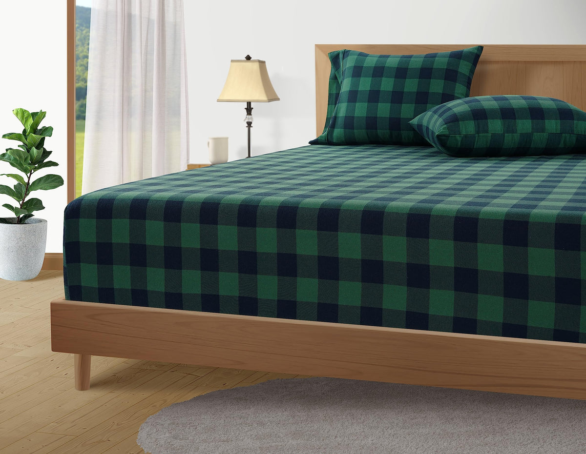 Cotton Flannel Sheets Set - Brushed for Extra Softness - Cotton Flannel Sheets Set - Warm