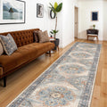 3x12 ft Non Slip Hallway Runner Rug - Long Washable Stain Resistant Low Pile Thin Carpet Runners Entryway Bathroom