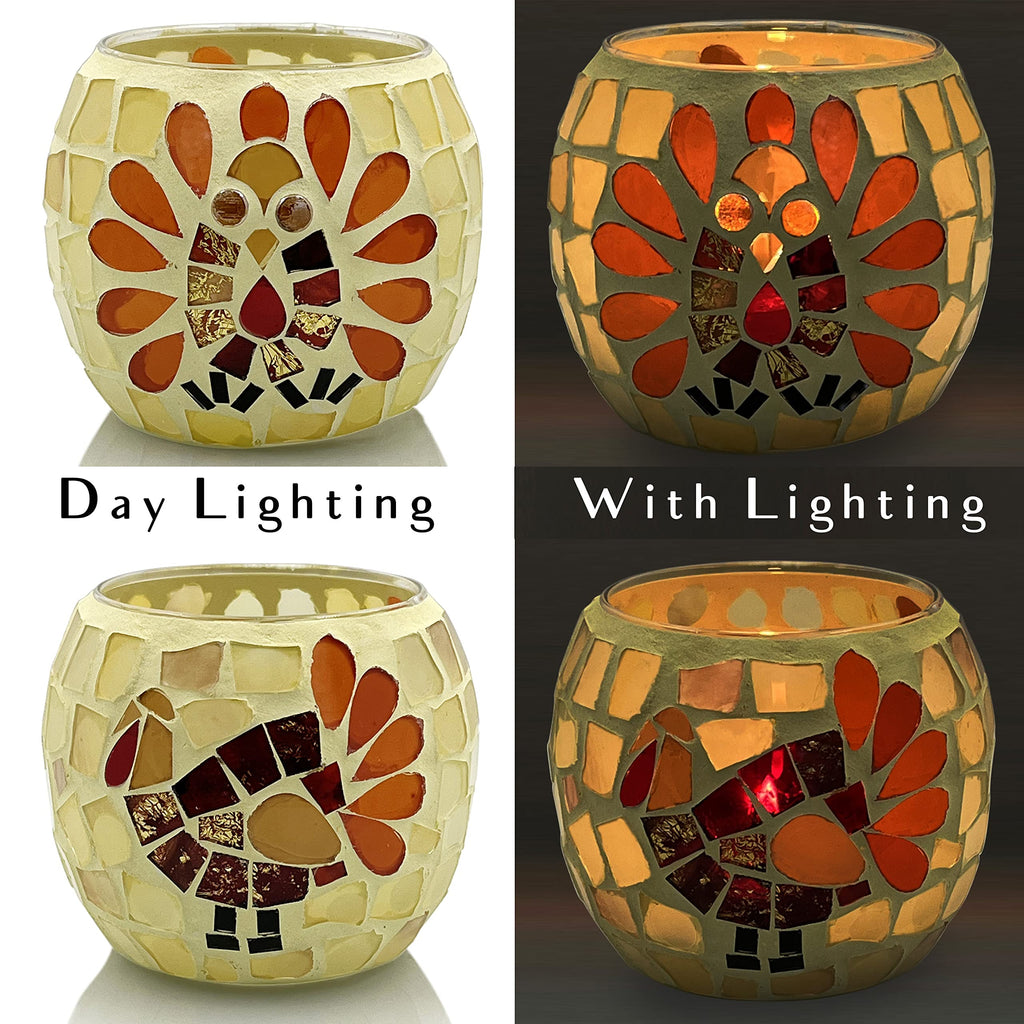 Thanksgiving Votive Candle Holder Set of 4