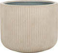 Outdoor - Lucca Large Planter Pot - Beige Cement Ficonstone with Drainage Hole - Frost Resistant Garden Planter