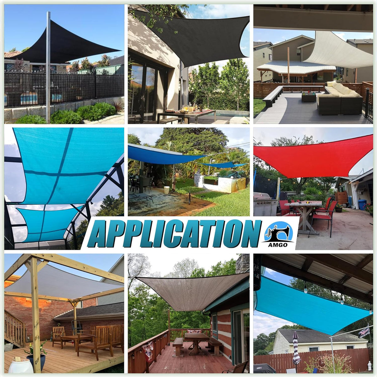 16' x 20' Beige Rectangle Sun Shade Sail Canopy Awning UPF50+ AGTAPR1620, 95% UV Blockage, Water & Air Permeable