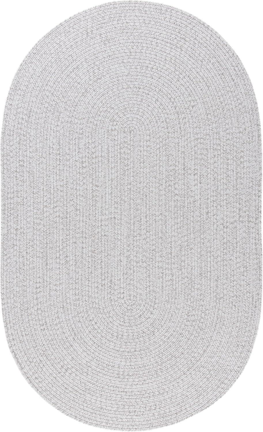 Braided Indoor/Outdoor Oval Rug 4x6, Silver & Grey BRD315F