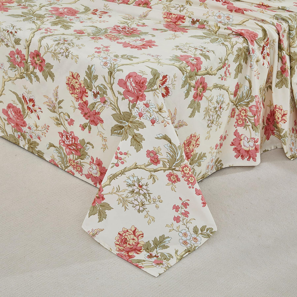 Sheets Set Floral Bedding Chinoiserie Blossom Farmhouse Luxury Grandmillennial Bedding Collections 100%