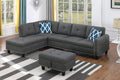 Sectional Sofa Couch, Modern 4-Seaters Living Room Furniture Sets with Chaise Lounge