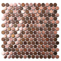 Copper Penny Round Tile Wall Backsplash Accents Penny Round Mosaic Tiles for Shower Floor (Box of 5 Sheets)
