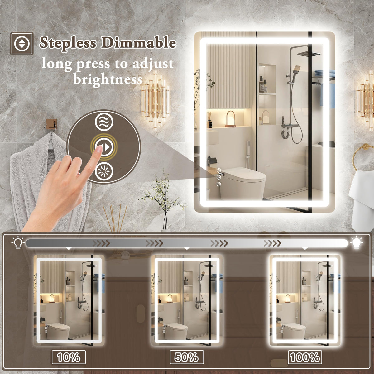 28"x36" LED Bathroom Mirror