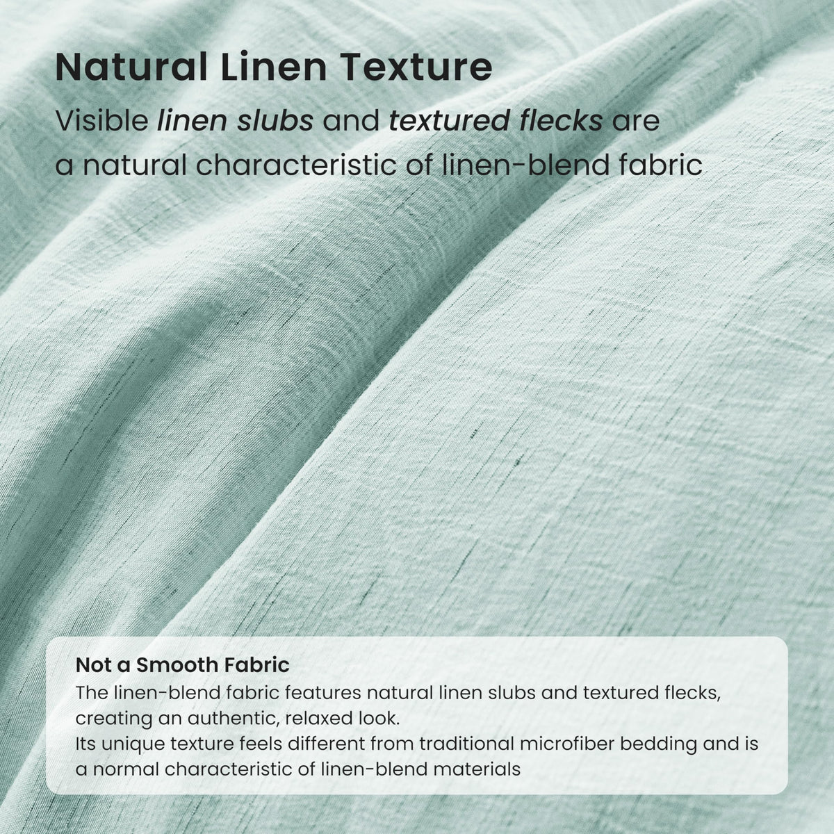 Comforter Set, 3-Piece Linen Blend Bedding Set