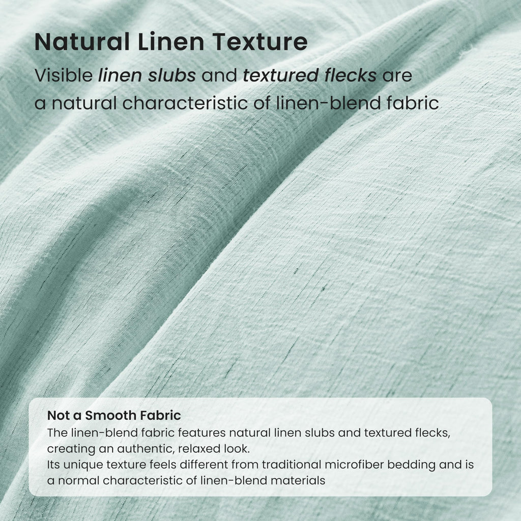 Comforter Set, 3-Piece Linen Blend Bedding Set