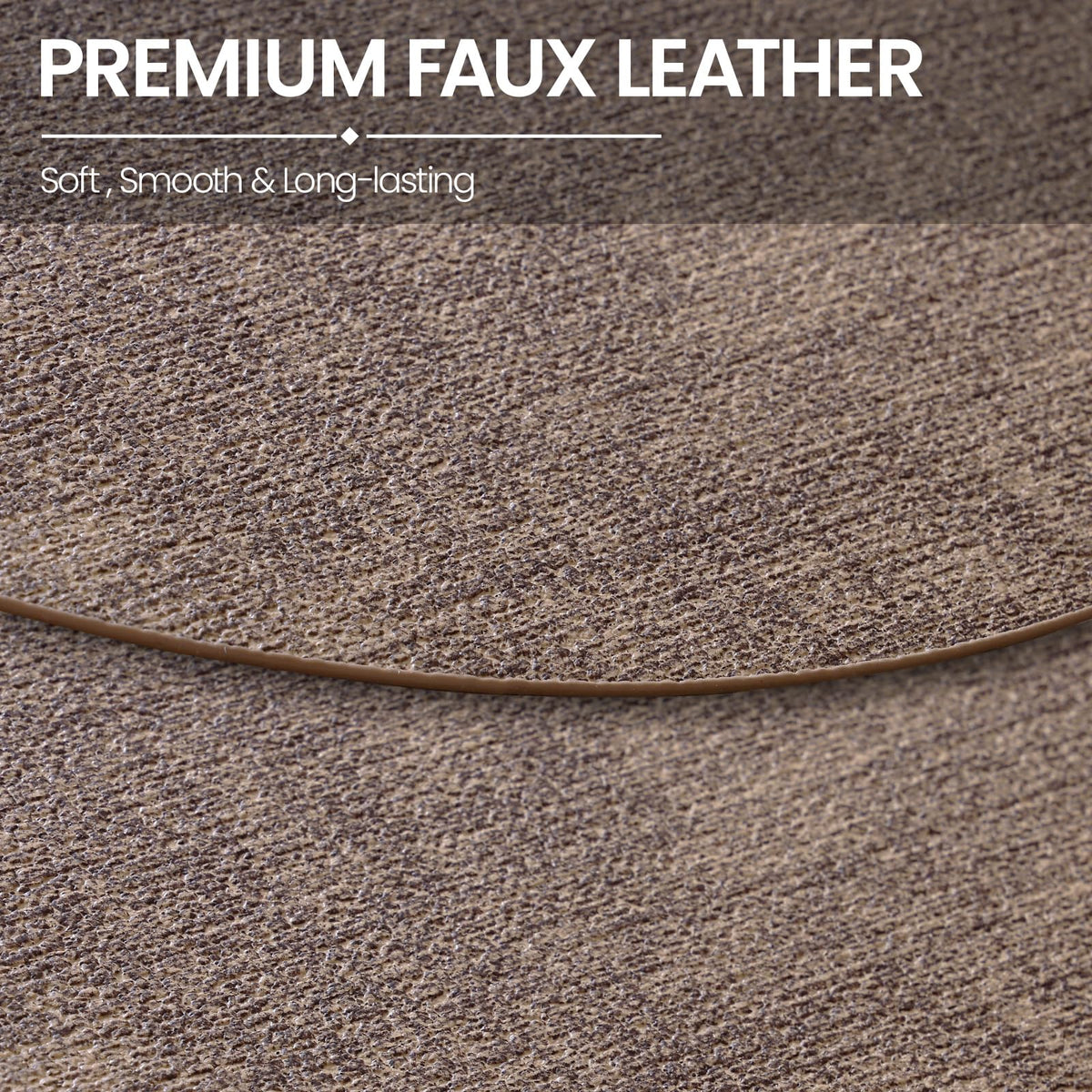 Oval Faux Leather Placemats Set of 6, Easy to Clean, Dark Brown