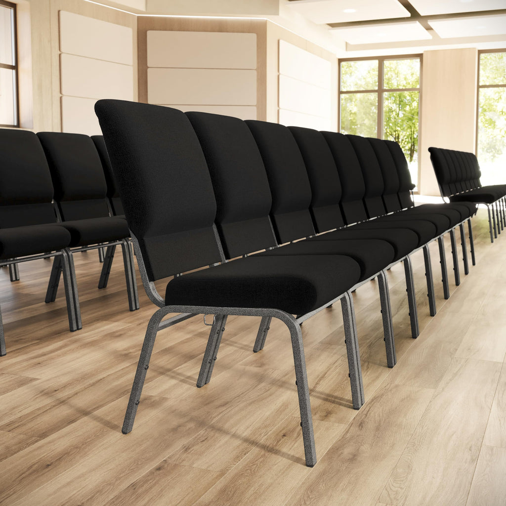 18.5 in Wide Church Chair, Black