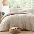 Comforter Set Beige Tufted Bedding Sets Farmhouse 7 Pieces