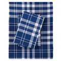 Plaid 100% Cotton Sheets, Navy Blue Checkered