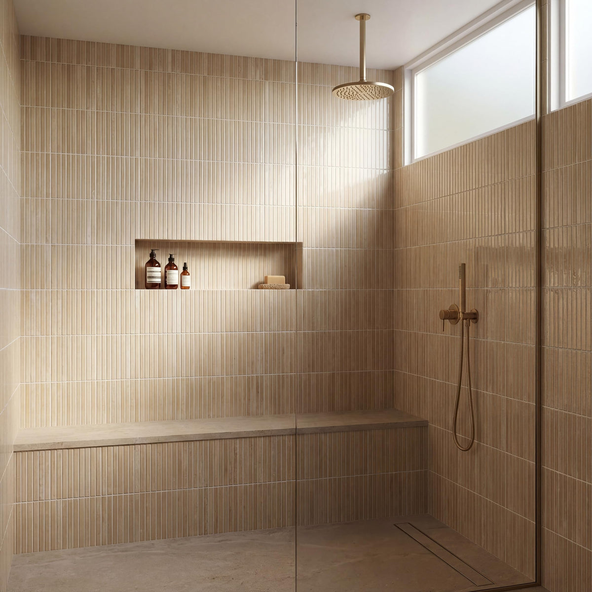 Porcelain Fluted Wall Tile | Marino Almond Bisque | 5" x 10"